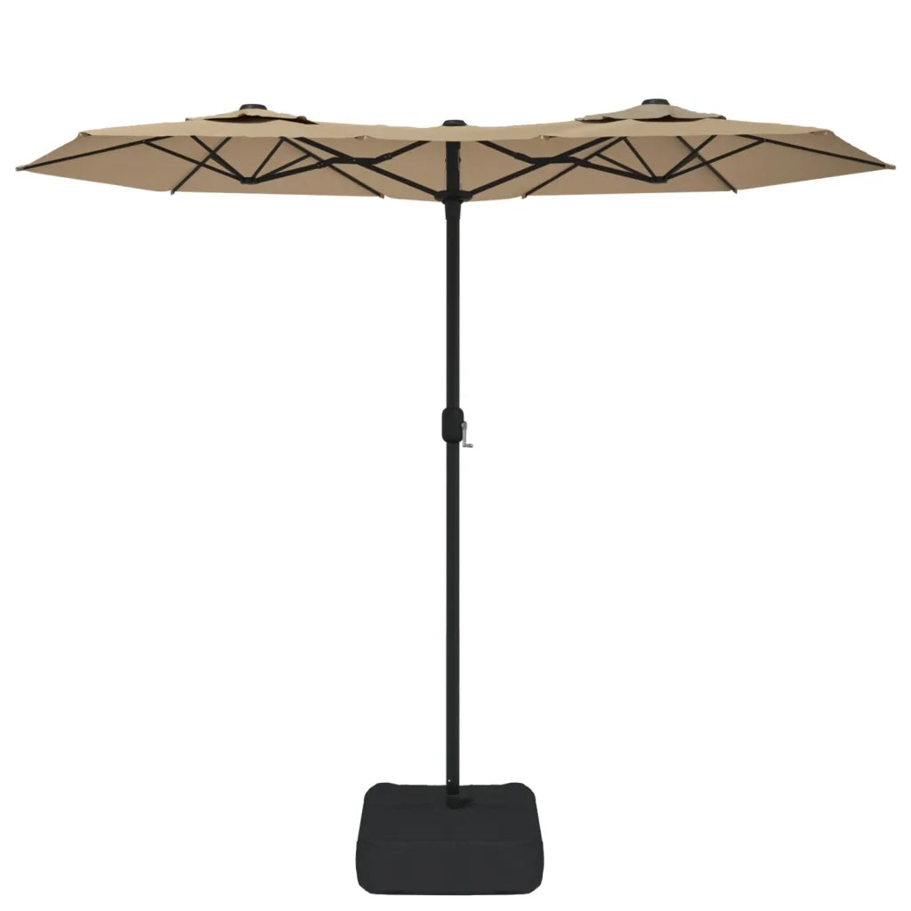 Ombrellone a Doppia Testa-Ombrello da giardino Tortora 316x145 cm