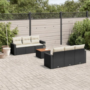 Set Divani da Giardino con Cuscini 7pz Nero Polyrattan 3256343
