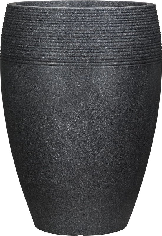 Vaso per piante in plastica nero-granito 392 cm di diametro 54 cm di altezza 15 l di capacità