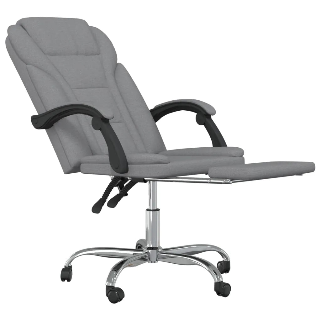 Poltrona | Sedia Relax da Ufficio Reclinabile Grigio Chiaro in Tessuto
