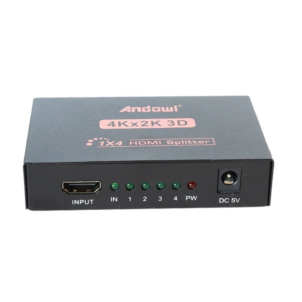 Trade Shop - Splitter Sdoppiatore Hdmi Alta Definizione 1080p 4k 2k 3d 4 Uscite Amplificate -