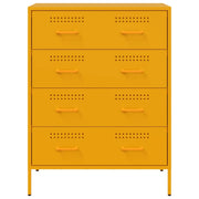 Credenza Giallo Senape 68x39x89 cm in Acciaio