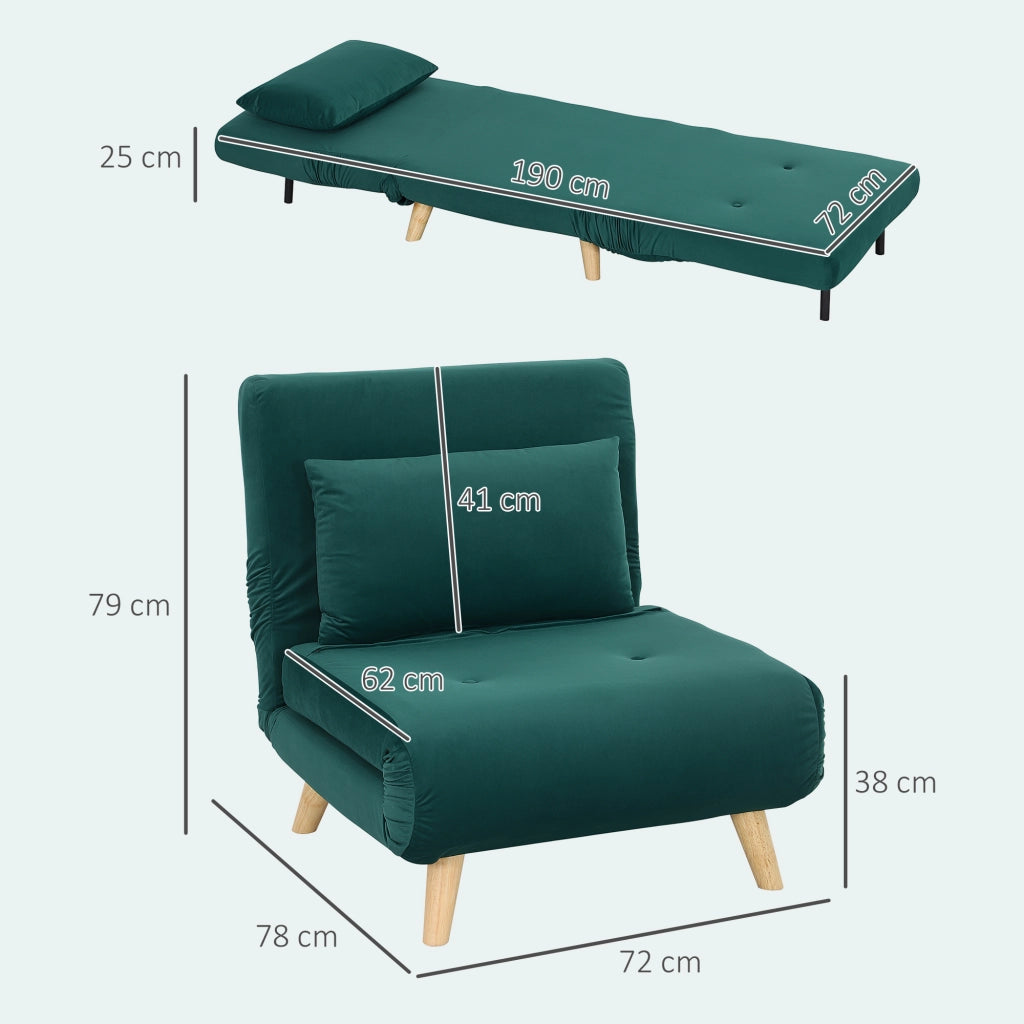 Poltrona letto reclinabile ¨C zephmum ¨C velluto verde scuro 120 kg