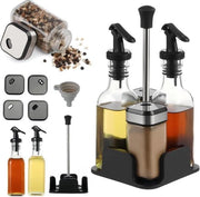 Set di 5 Oli Flessi e contenitori di erbe - Supporto in Acciaio Inox - per Cucina