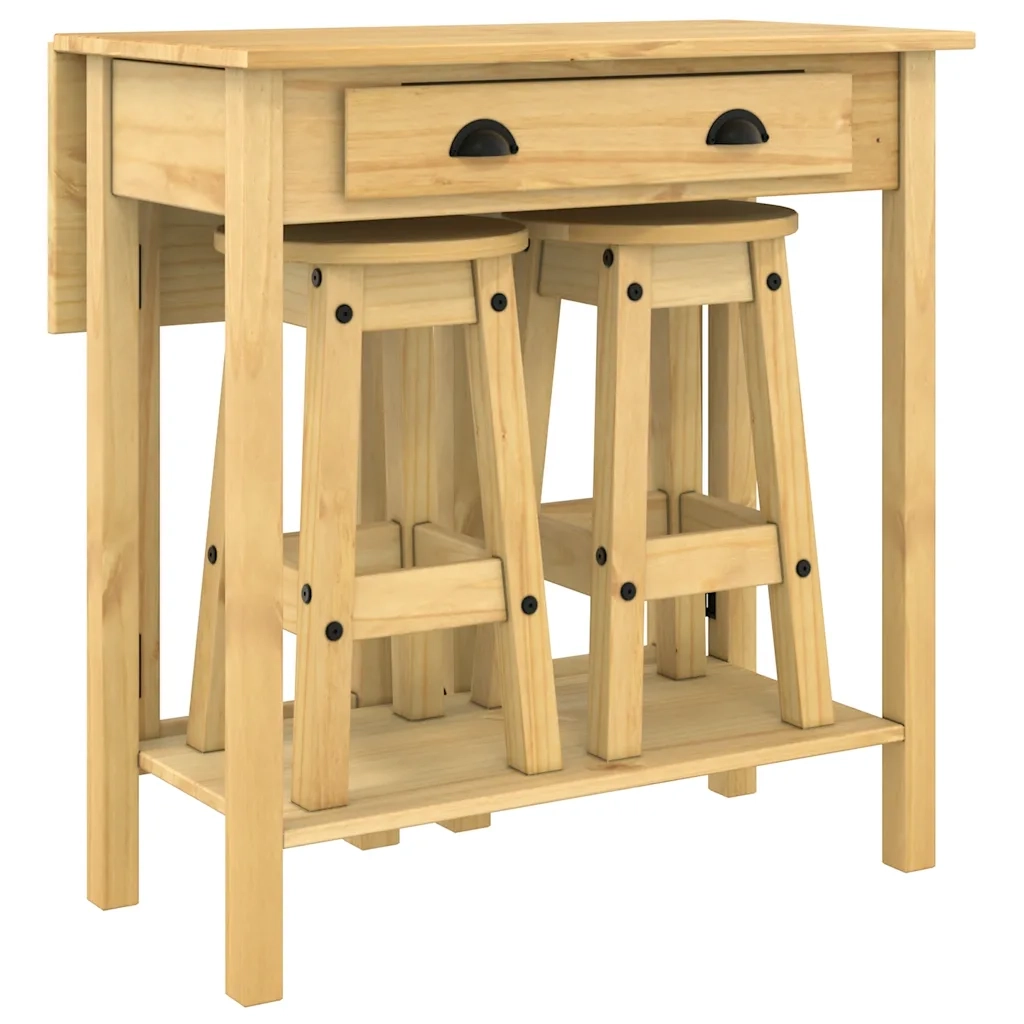 Set da Bar 3 pz in Legno Massello di Pino CFW8301877
