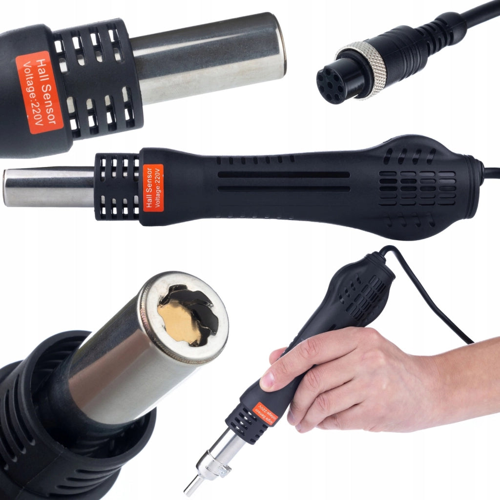 Stazione Saldante Hot-Air 858D Set – 700W, 3 Ugelli, Regolazione Temperatura 100-500°C, Sicurezza ESD