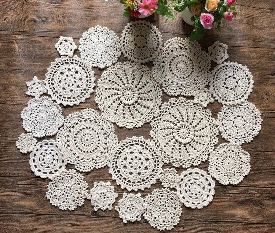 Set di Pieghe Decorative in Cotone - 24 pezzi - Beige