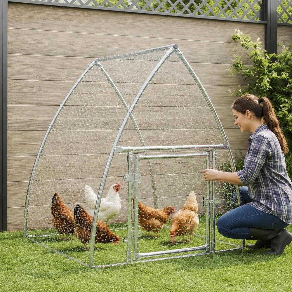 Chicken Cage, Silver, 100x105x120 Cm, Galvanized Steel