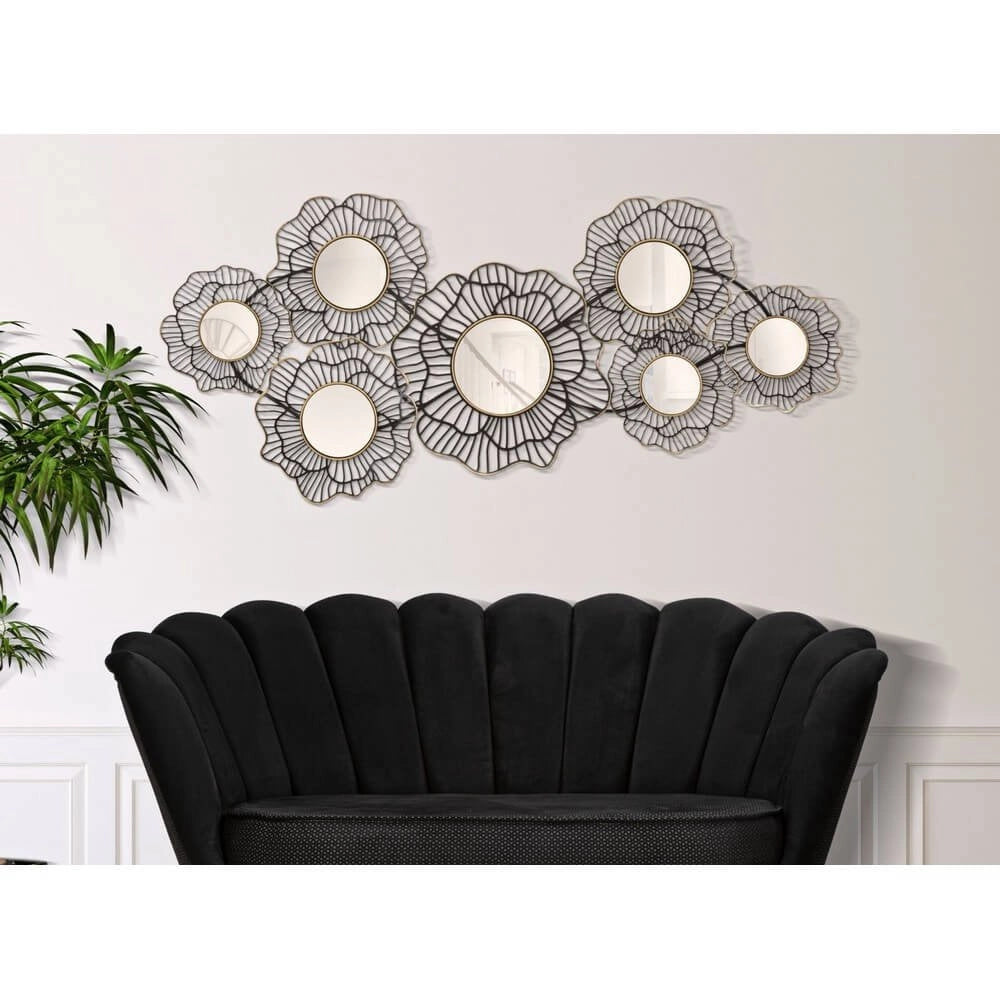 Decorazione Parete Ferro Specchiata cm 121X56 - OSAKA