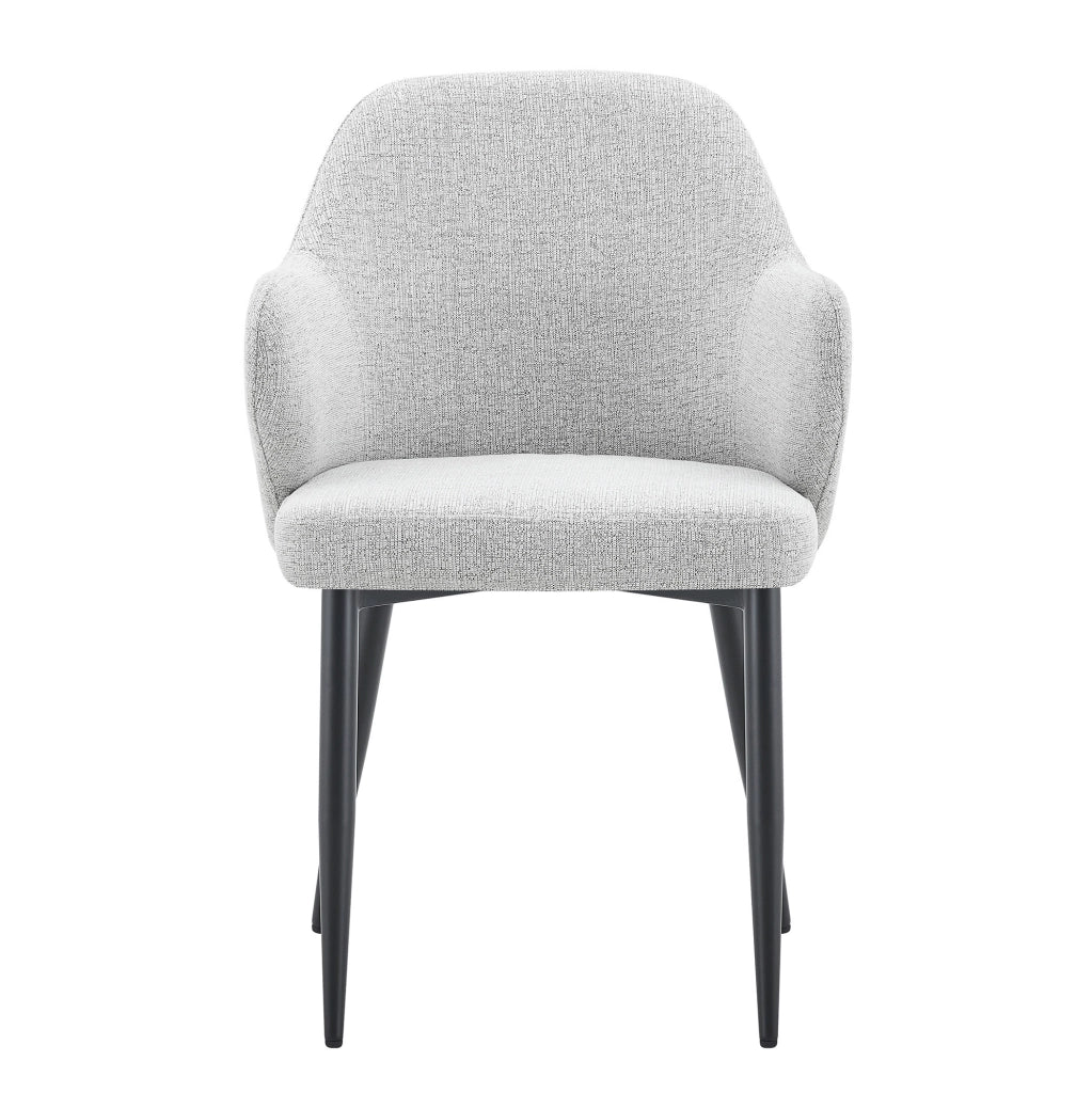 Set di 2 sedie da pranzo 63x56.5x57.5 cm con schienale avvolgente in tessuto e metallo grigio chiaro