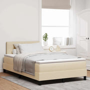 Letto a molle con materasso Crema 120 x 200 cm Tessuto 3338683