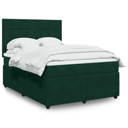 Giroletto a Molle con Materasso Verde Scuro 160x200 cm Velluto 3292385