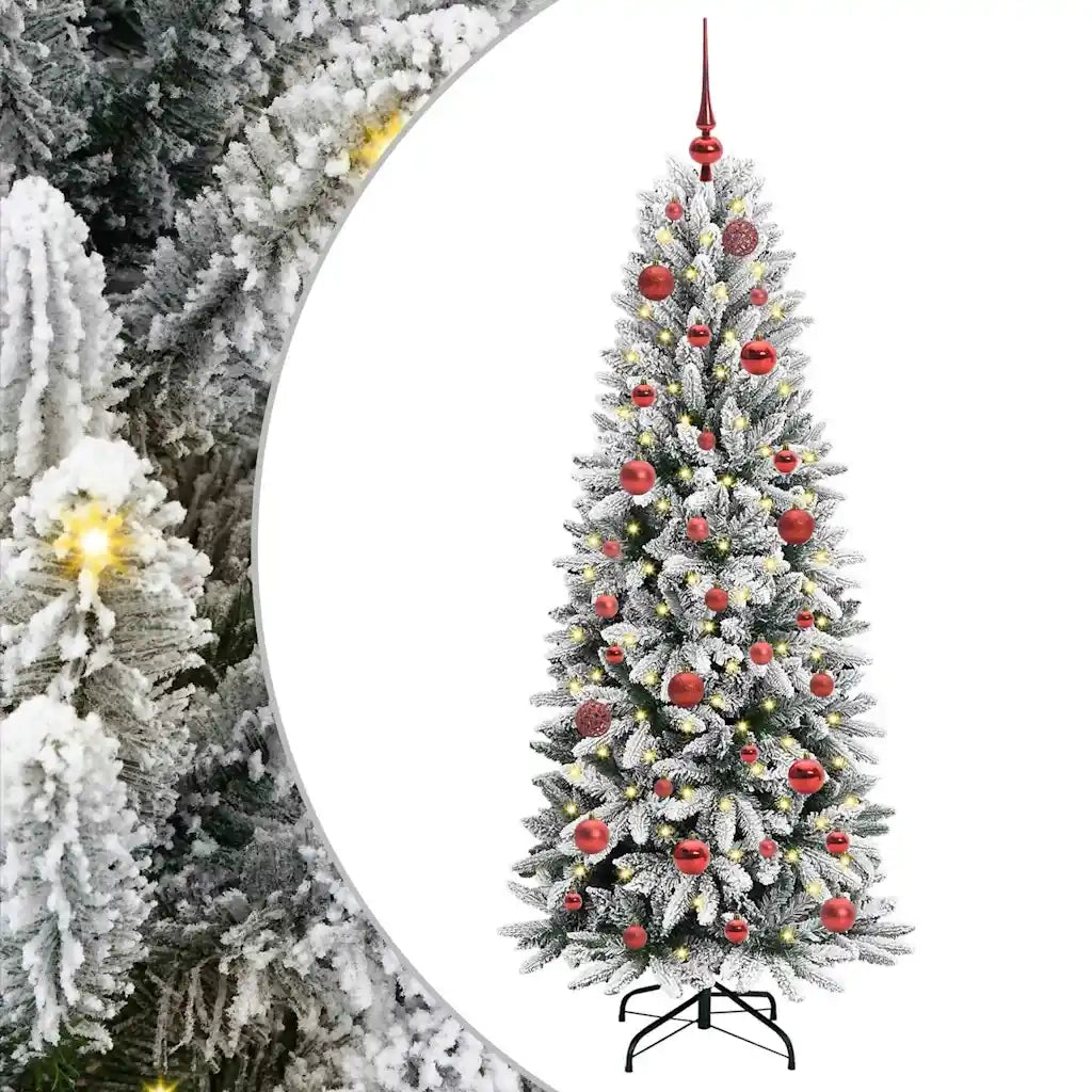 Albero di Natale Artificiale-Albero Natalizio con 150 LED Bianco 150 cm 646306