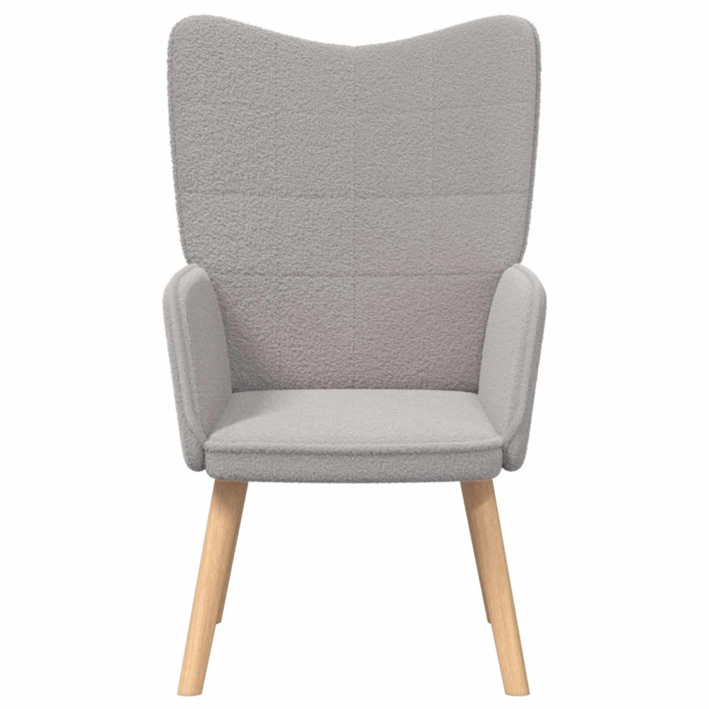 Poltrona | Sedia Relax Grigio chiaro 62 x 67 x 95,5 cm Tessuto Sherpa