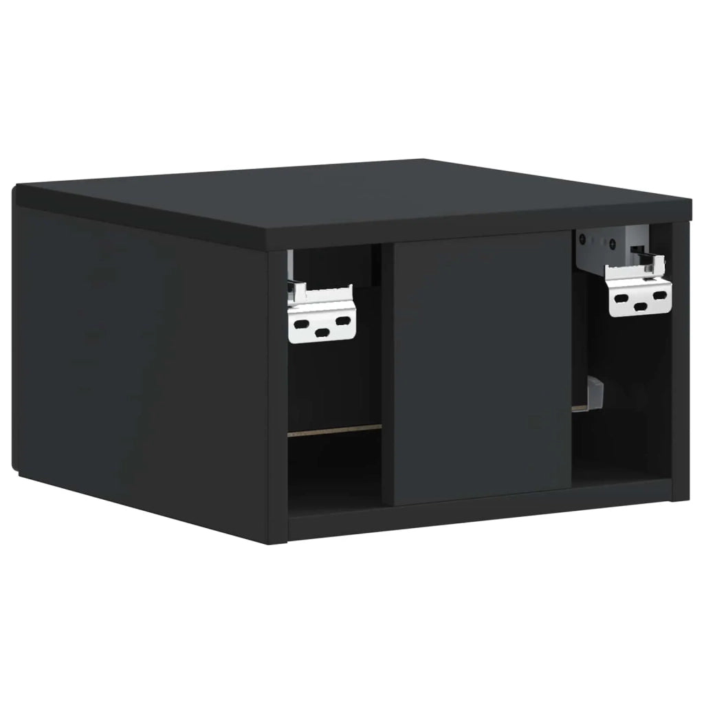 Mobiletto da notte a muro 2 pz Nero 34,5 x 33 x 20 cm 898938