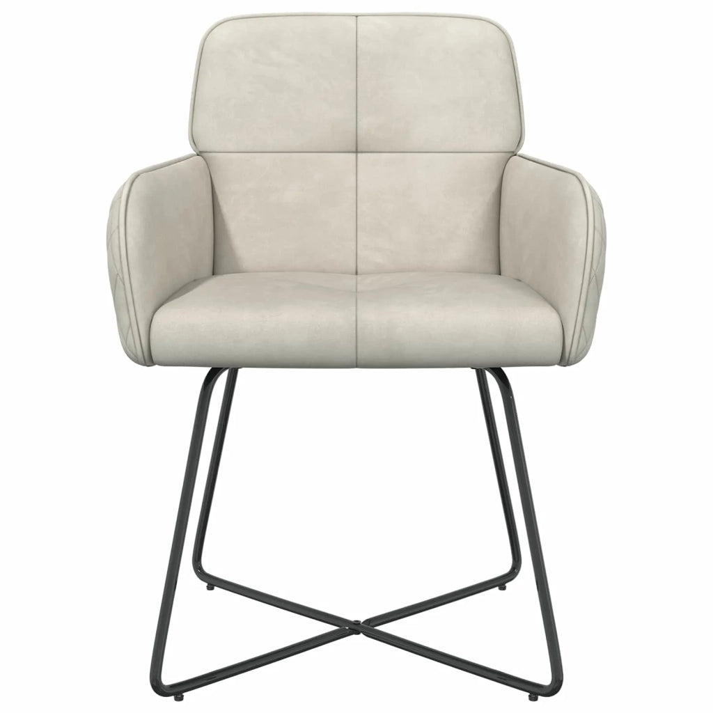 Sedie da pranzo 4 pz Velluto Crema 59 x 56,5 x 86 cm 3428215