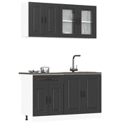 Set Mobili da Cucina 4 pz Kalmar Neri Legno Multistrato 3314852