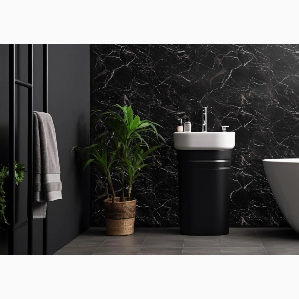 Pannello UV Effetto Marmo 60x120 cm Paraschizzi per Cucina Colore Grigio Conf. 4 Pezzi