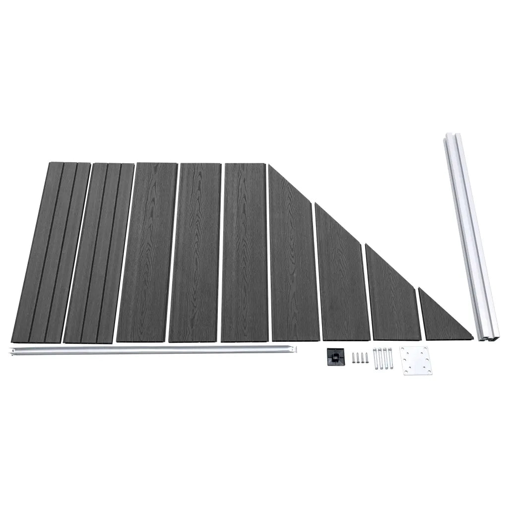 Set Pannelli di Recinzione in WPC 1830x(105-186) cm Nero 3070446