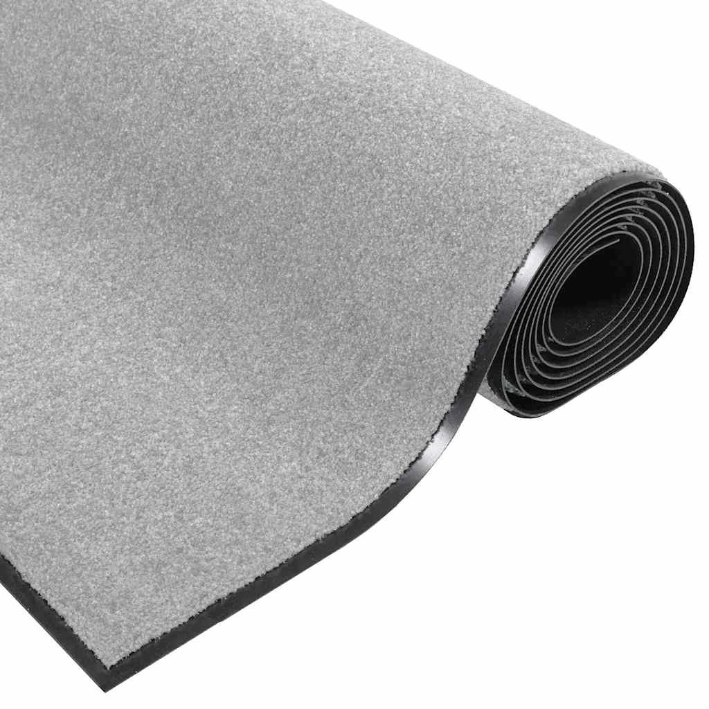 Zerbino d'ingresso moderno rettangolare 90 x 150 cm antimacchia atmosfera accogliente poliammide grigio 02_0057973