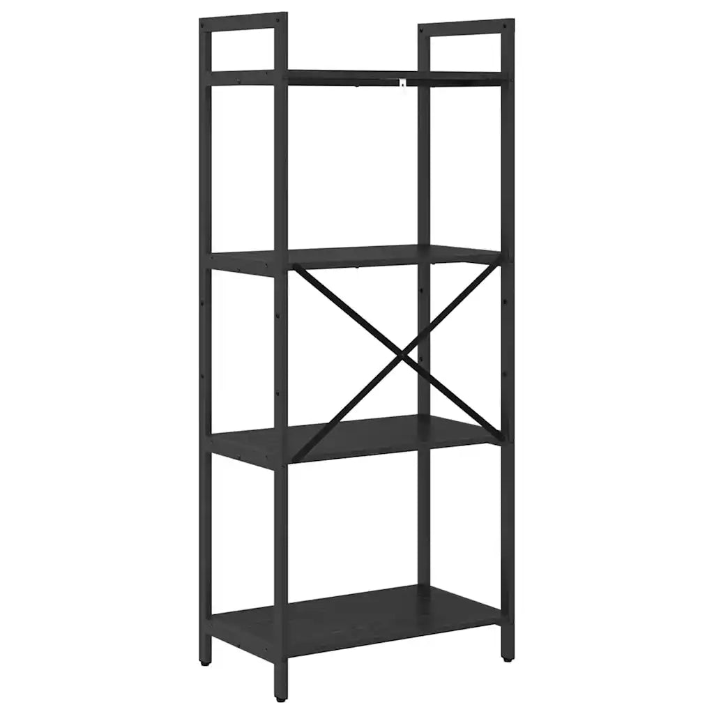 Libreria-Scaffale per Libri-Mobile di Stoccaggio Rovere Nero 56 x 34 x 133,5 cm Legno multistrato