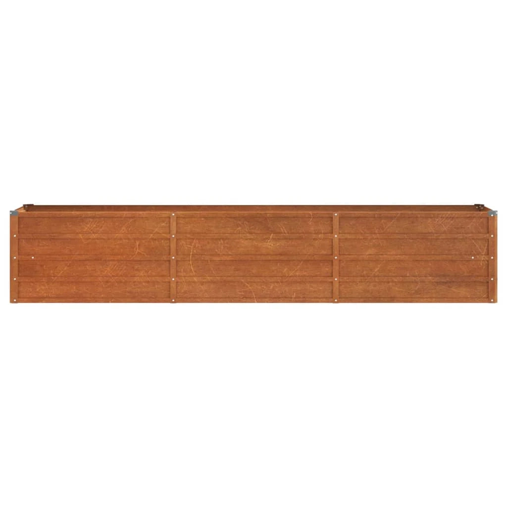 Fioriera rialzata per piante fiori terrazza giardino finitura ruggine 240 x 40 x 45 cm acciaio corten marrone 02_0039866