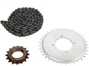 Kit di catena per biciclette, scooter e motociclette - 114 anelli - catena a denti - set di denti 410 - adatto per biciclette, scooter e motociclette - acciaio - trasmissione a lunga durata - kit di catena con denti
