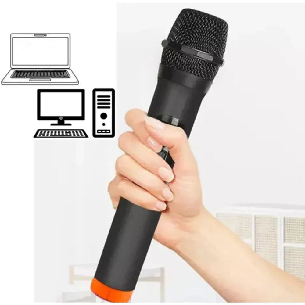 Trade Shop - Microfono Vocale Karaoke Portatile Ricevitore Wireless Professionale Ricarica Usb Q-mic555 -