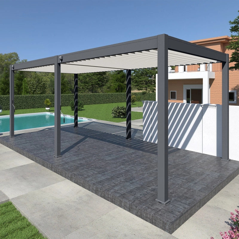Pergola bioclimatica Ombréa VS autoportante 3x6M - Antracite/bianco