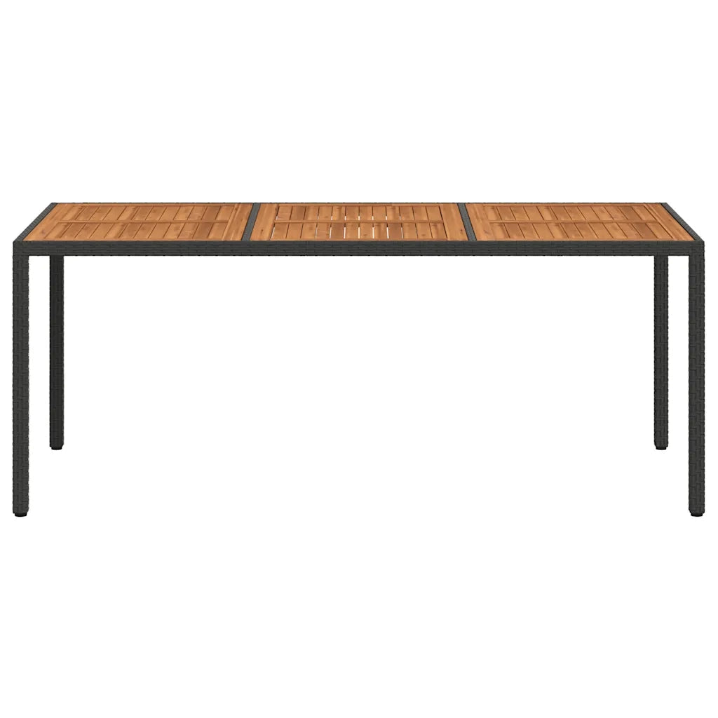 Tavolo da Giardino | Tavolino da esterno 190x90x75 cm Polyrattan Legno di Acacia Nero