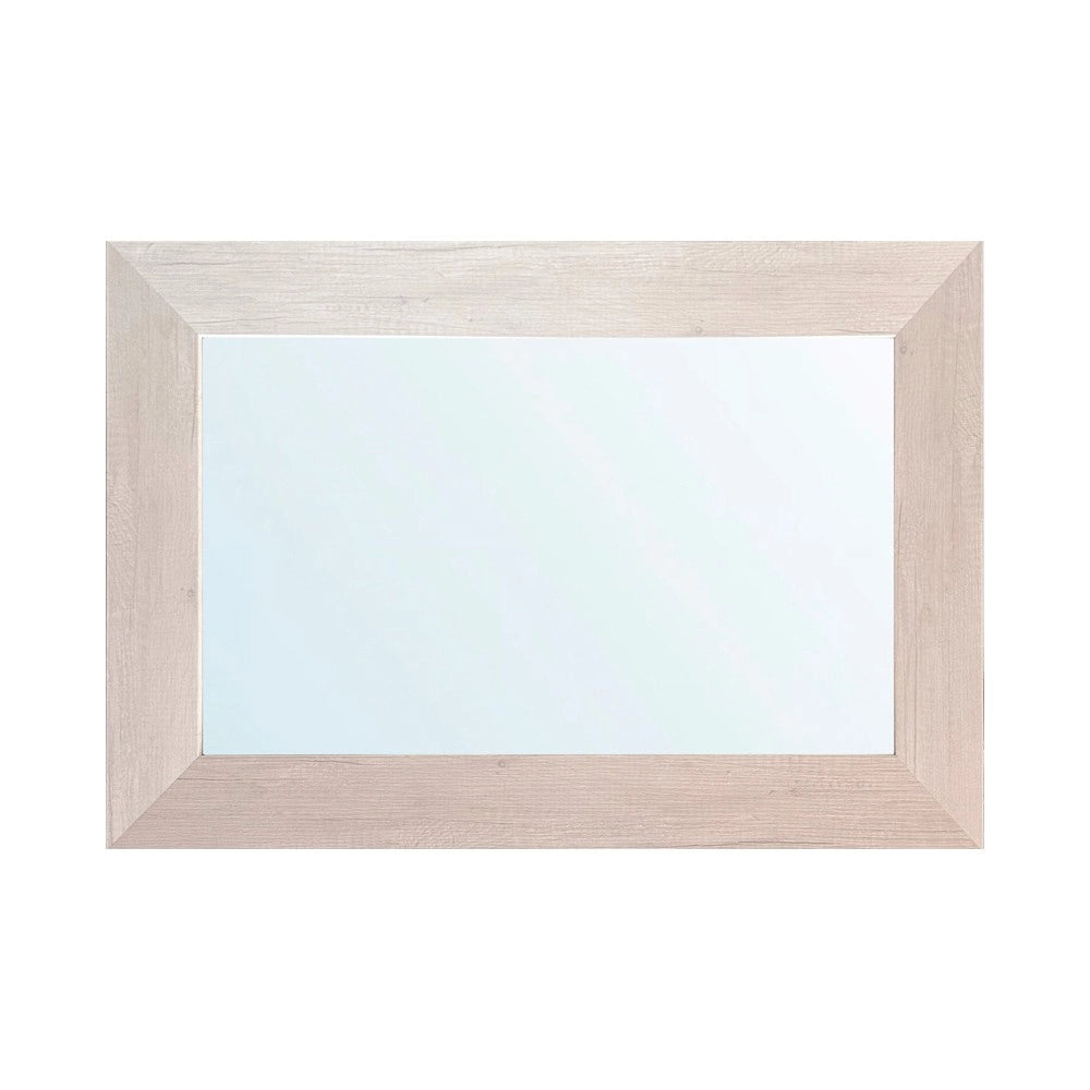 Specchiera Loto Rettangolare con Cornice rovere bianco 102x65 cm. – Eleganza Naturale per Ogni Ambiente
