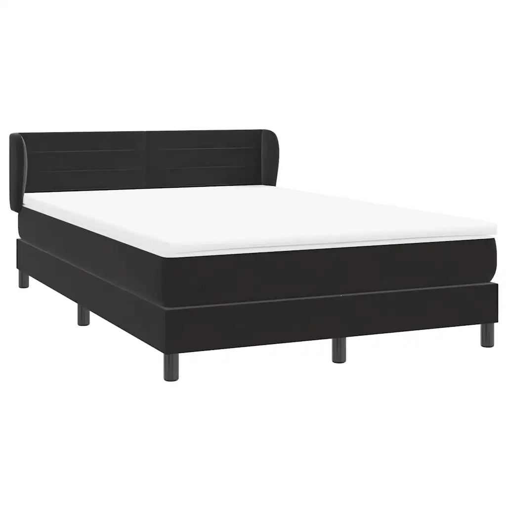 Giroletto a Molle con Materasso Nero 160x210 cm in Velluto 3317615