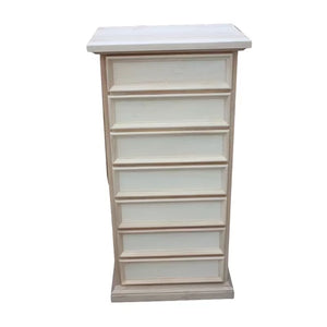 cassettiera in legno 7 cassetti grezzo l.60 p.47 h.115 (717) - Mobili 2G