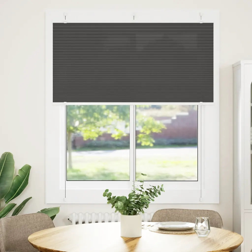 Tenda Plissettata Nera 115x150 cm Larghezza Tessuto 114,4 cm