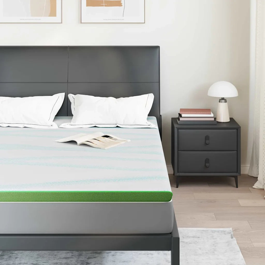 Topper per materasso Bianco e Verde 140 x 200 cm CFW8222035