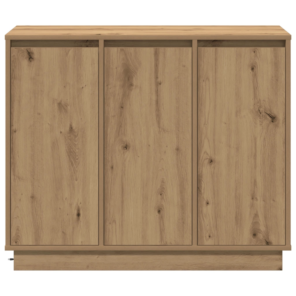 Mobile con LED in Rovere Artigianale 90x32x75 cm in Legno Ingegnerizzato