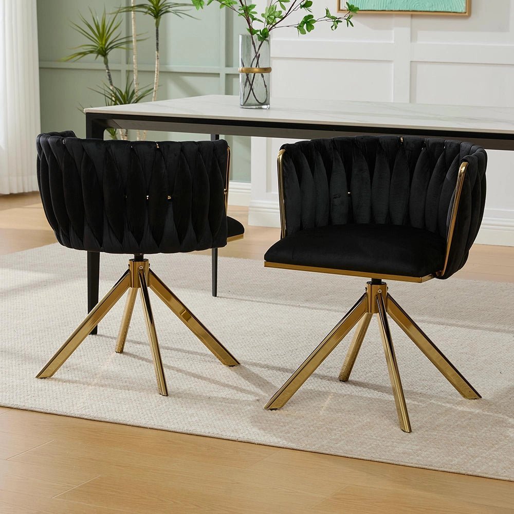 Set 2 poltrone girevoli - Xylo - velluto struttura metallica nera