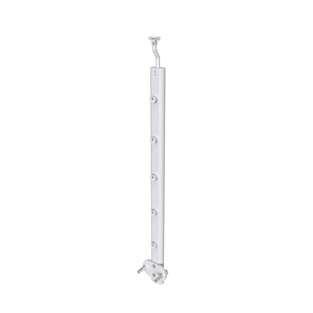 Ringhiera Balaustra in Alluminio Argento Opaco 200x100cm a Fissaggio a Parete, con supporto di collegamento a Parete