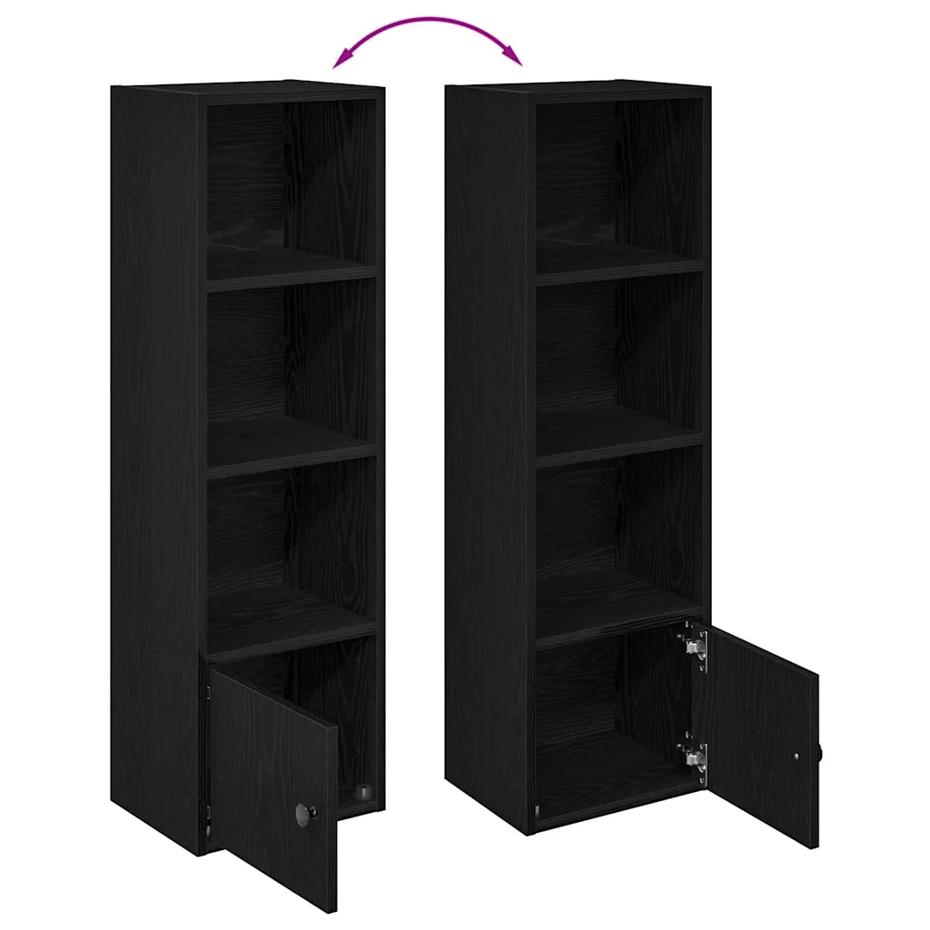 Libreria-Scaffale per Libri-Mobile di Stoccaggio Rovere Nero 31x24x102 cm in Legno Multistrato