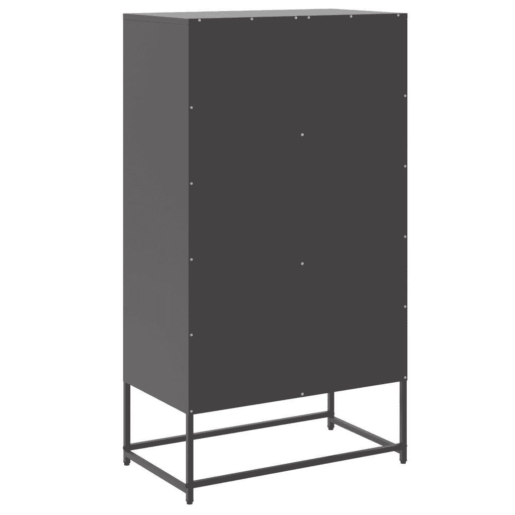 Credenza | Madia | Buffet da pranzo | Armadio da pranzo Nera 68,5x38,5x123,5 cm in Acciaio