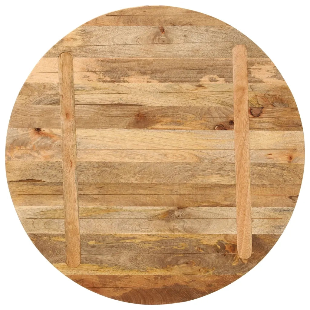 Piano per Tavolo Ø 80x3,8 cm Rotondo in Legno Massello di Mango 370067