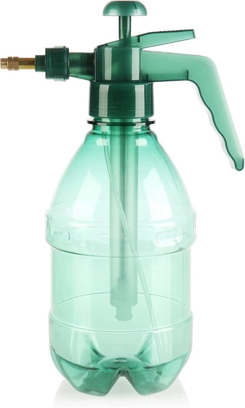Bottiglia con pompa a pressione - spazzolatrice d'acqua ideale per casa e giardino - spazzolatrice per giardino - pompa per giardino (1 pezzo - 1,5 litri - verde)