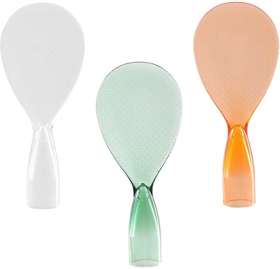 Set di 3 cucchiai per riso antistick, cucchiaio per risotto, cucchiaio sorriso per riso, cucchiaio per riso in piedi, adatto per riso, purè di patate o altro