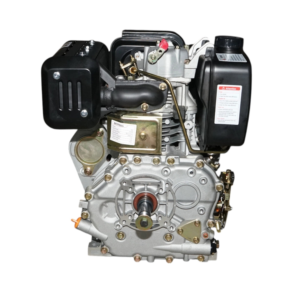Motore diesel 10CV 186F, 418cc, 3600 giri/min, albero cilindrico filettato 25,4mm, avviamento a strappo