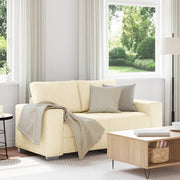 Divano Divanetto-Sofa Crema 120 cm Tessuto di Velluto a Coste
