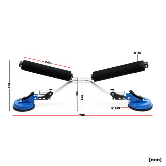 Rullo di ausilio per carico in auto di kayak e canoa Supporto a ventose Aiuto di fissaggio