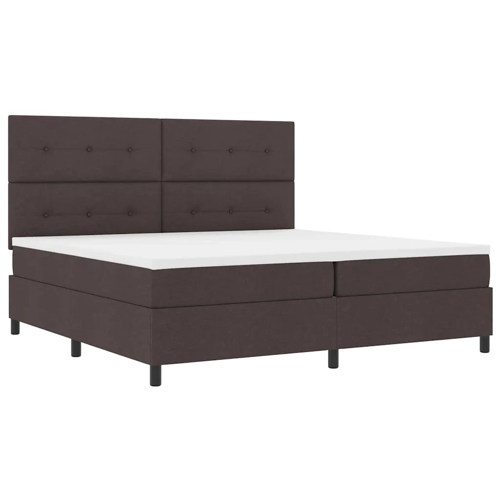Letto a molle con testiera Marrone Scuro 200 x 200 cm Tessuto 3339416