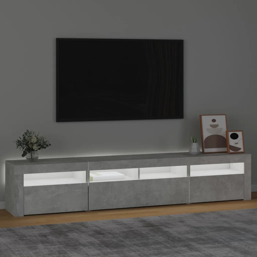 Mobile Porta TV con Luci LED Grigio Cemento 210x35x40 cm 3152733