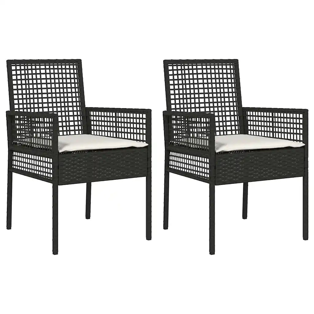 Sedia da Giardino 2 pcs Nero 55 x 53 x 85 cm polyrattan 42003445