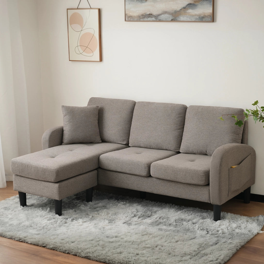 DIVANO ANGOLARE MODULARE 166x118x77 cm Grigio scuro